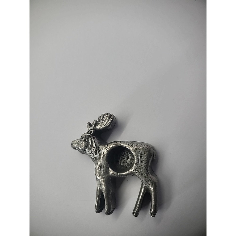 Vintage‎ Pewter Candleholder Buck Deer Paperweight